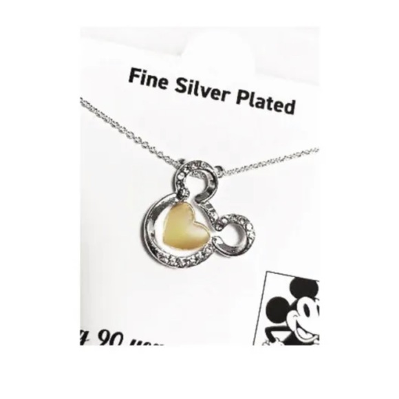 NEW Disney Mickey 90th Collection Crystal Pure Silver Gold Two-Tone 18" Necklace - Picture 5 of 7